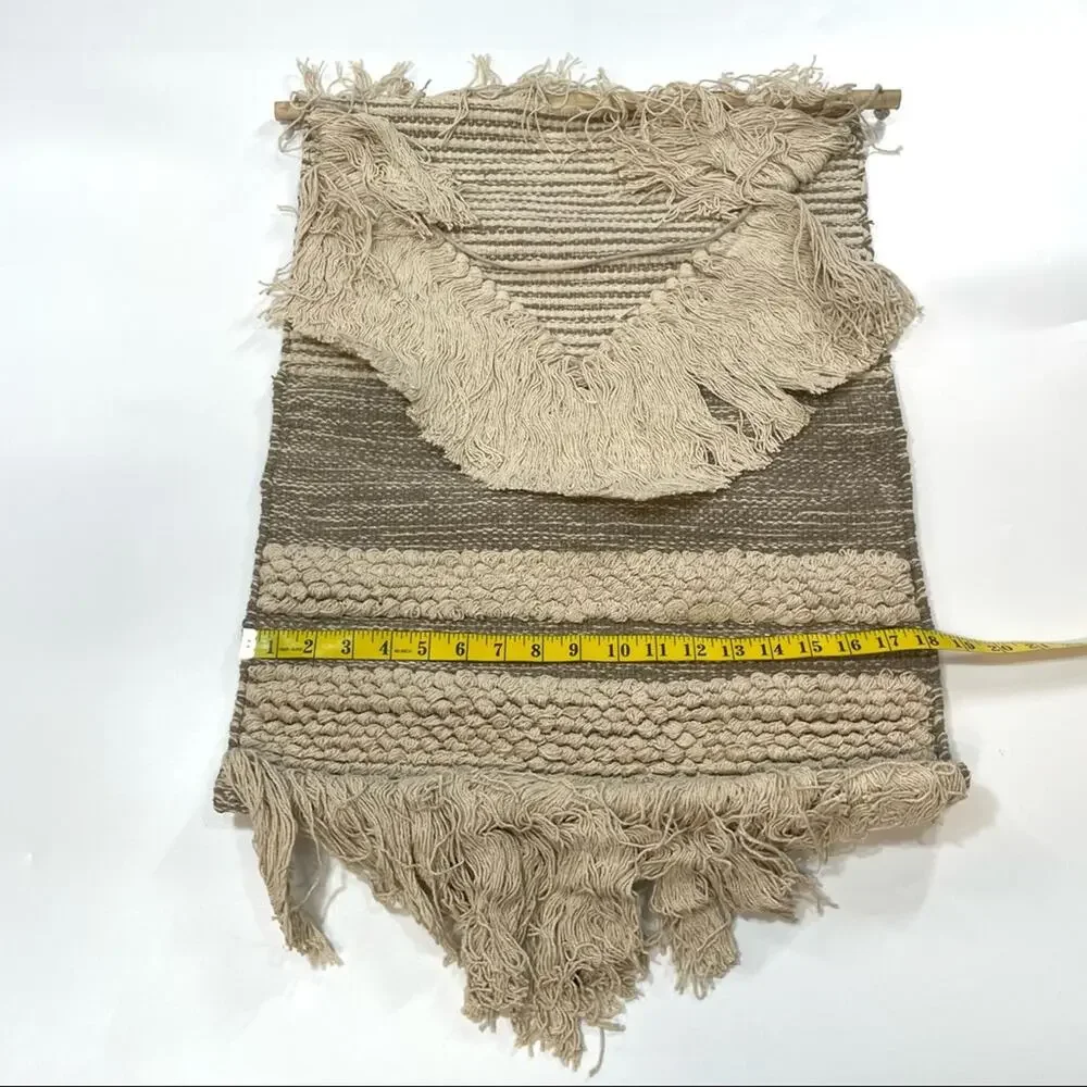CONCEPTS IN TIME Striped V Fringe Woven Tapestry wall decor home